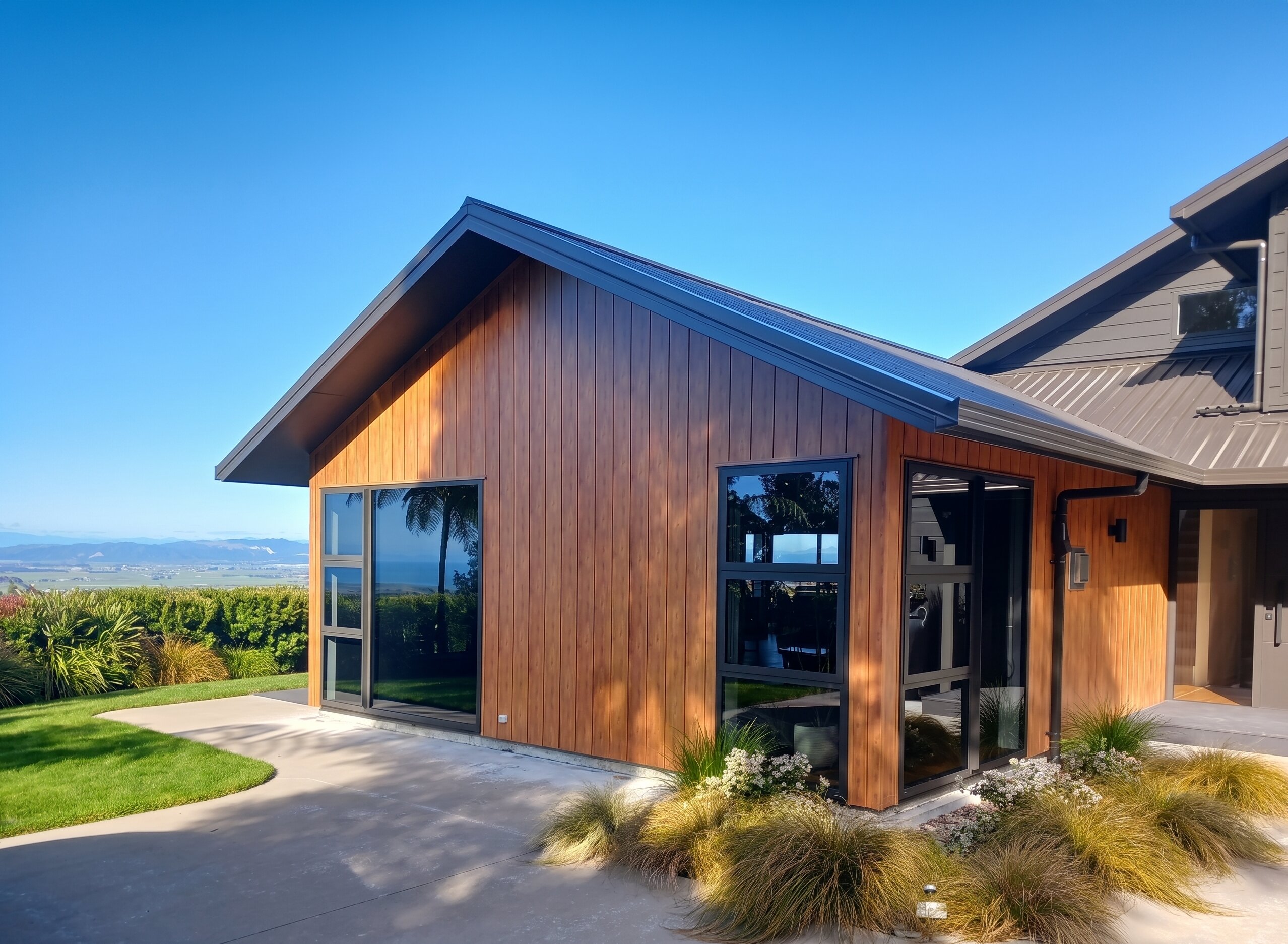 Eurowood aluminium weatherboard cladding on a modern home exterior