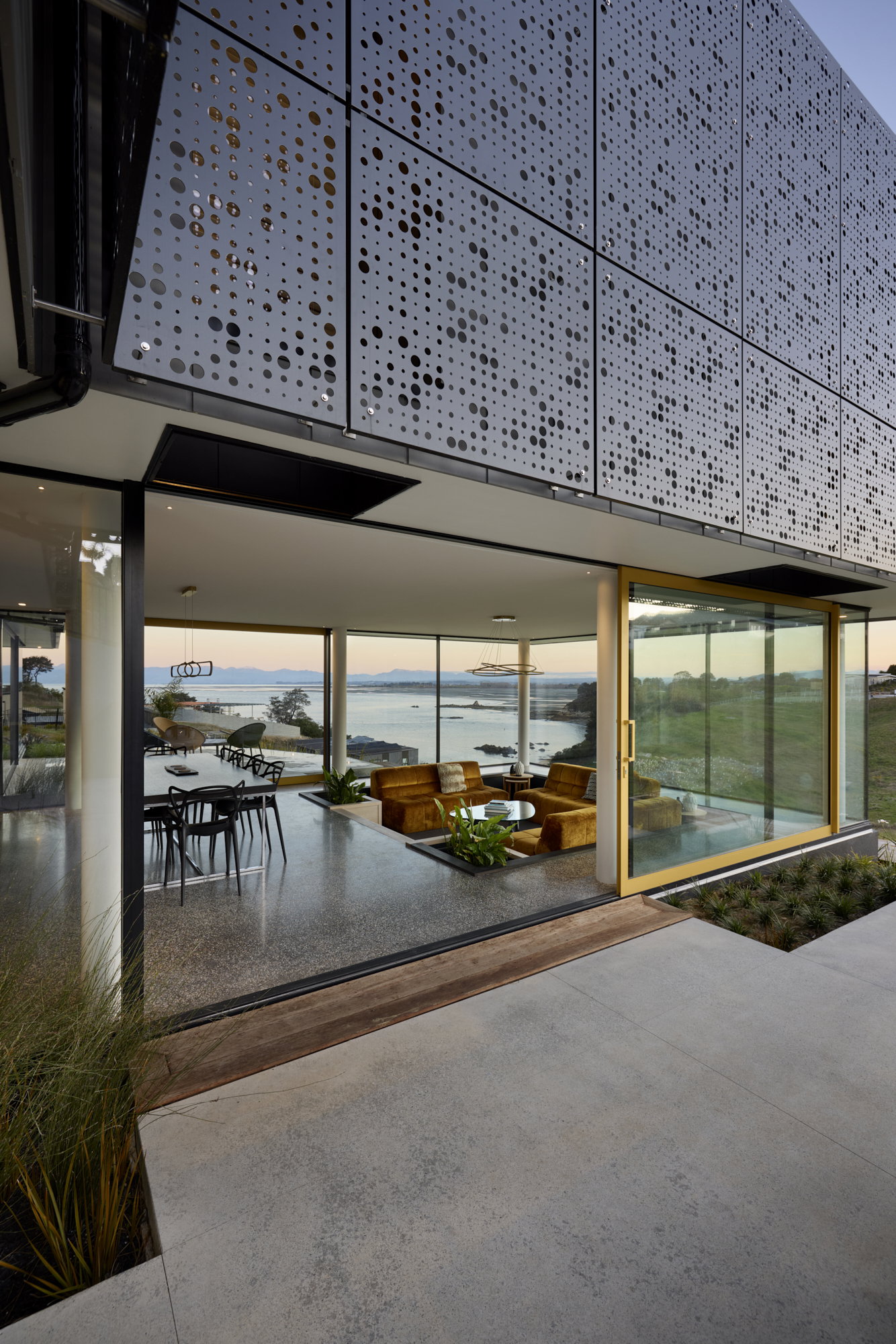 An open Fairview bi-fold door leading onto a deck
