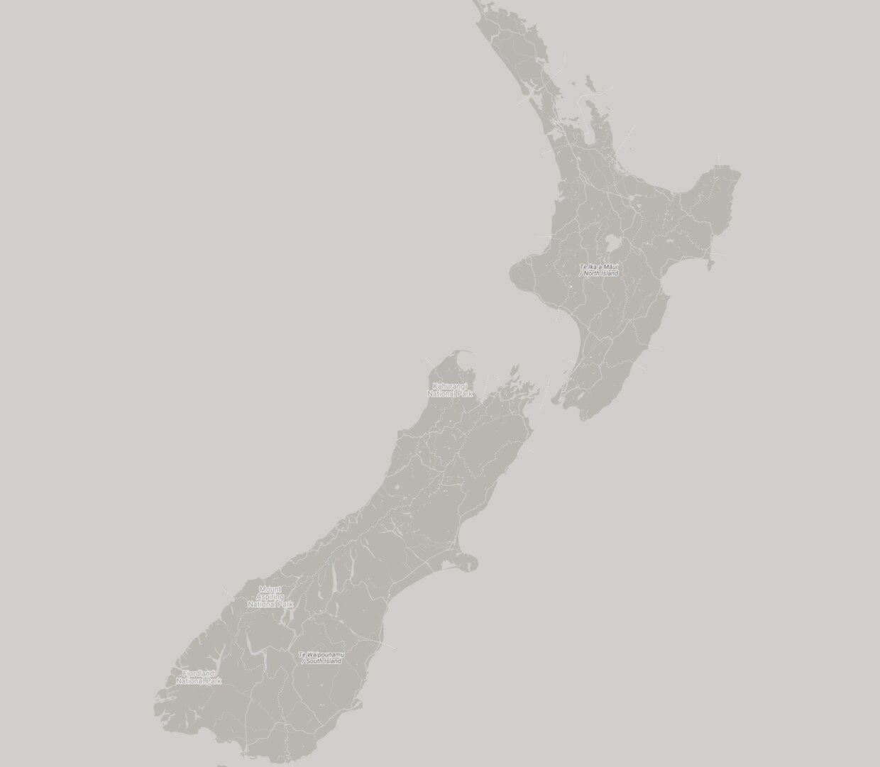 A map of New Zealand showing Fairview's nationwide network of expert locations