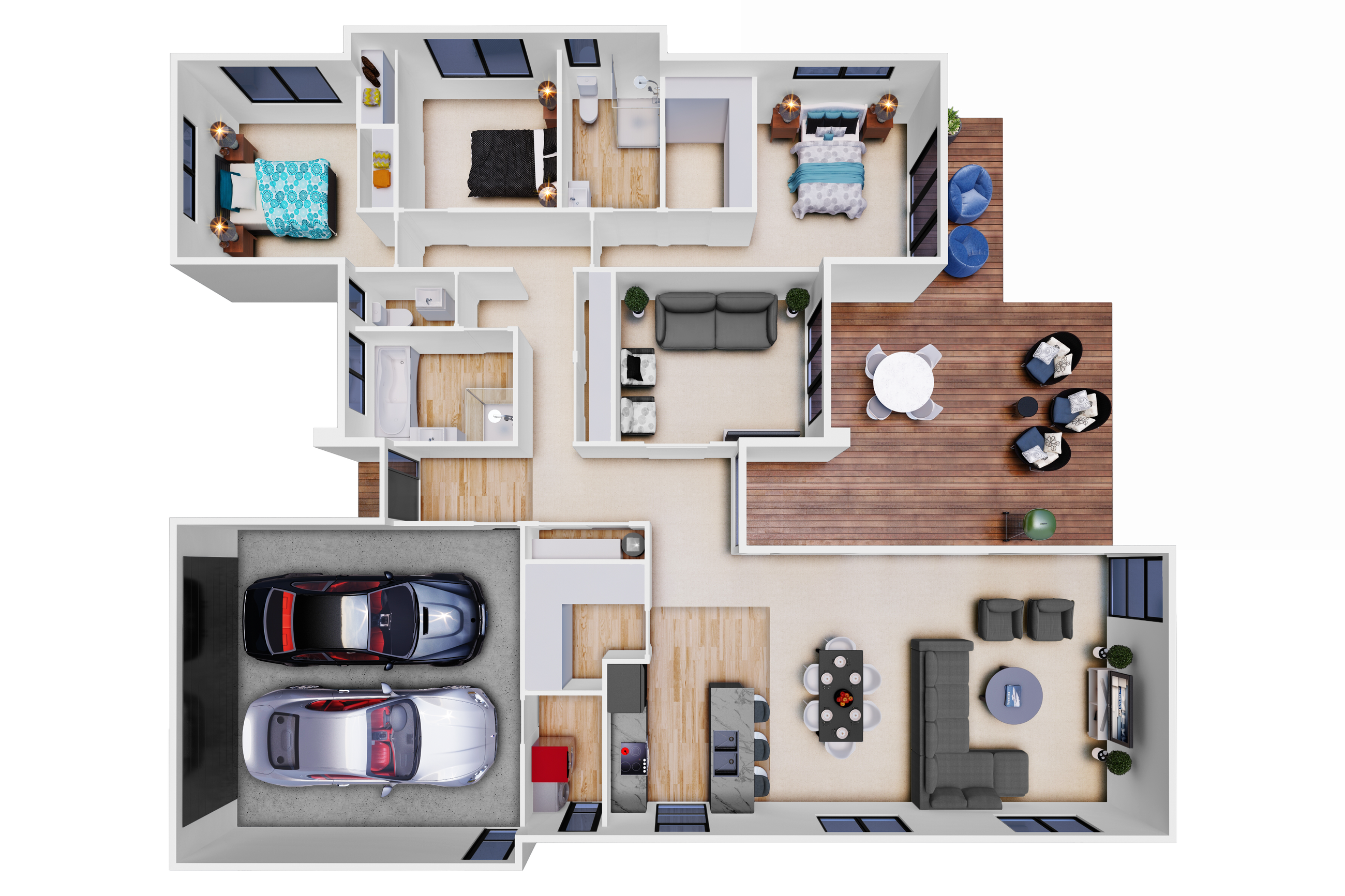 NZ 190 Kaiwera 3D Floor Plan