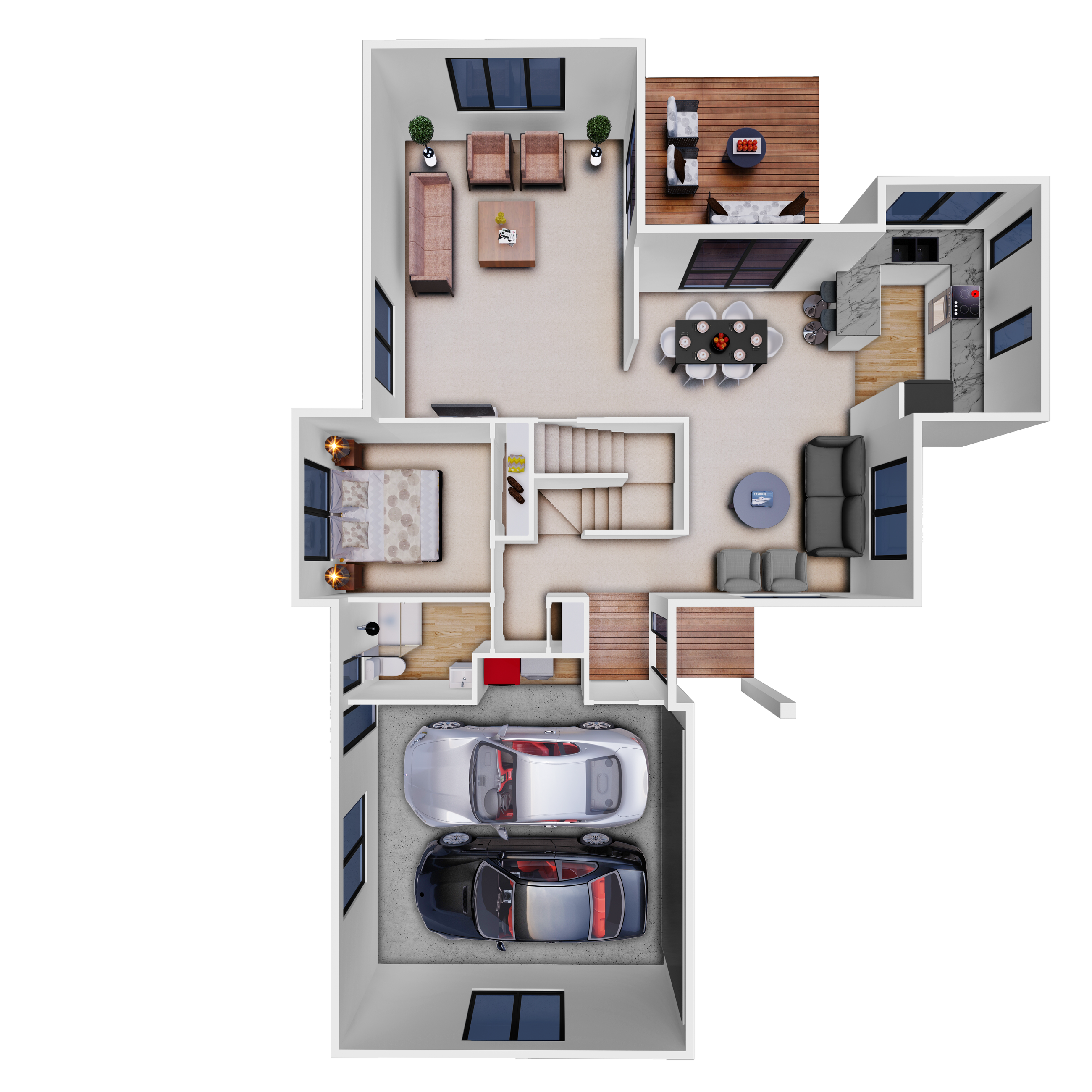 NZ 202 Punakaiki 3D Floor Plan Ground