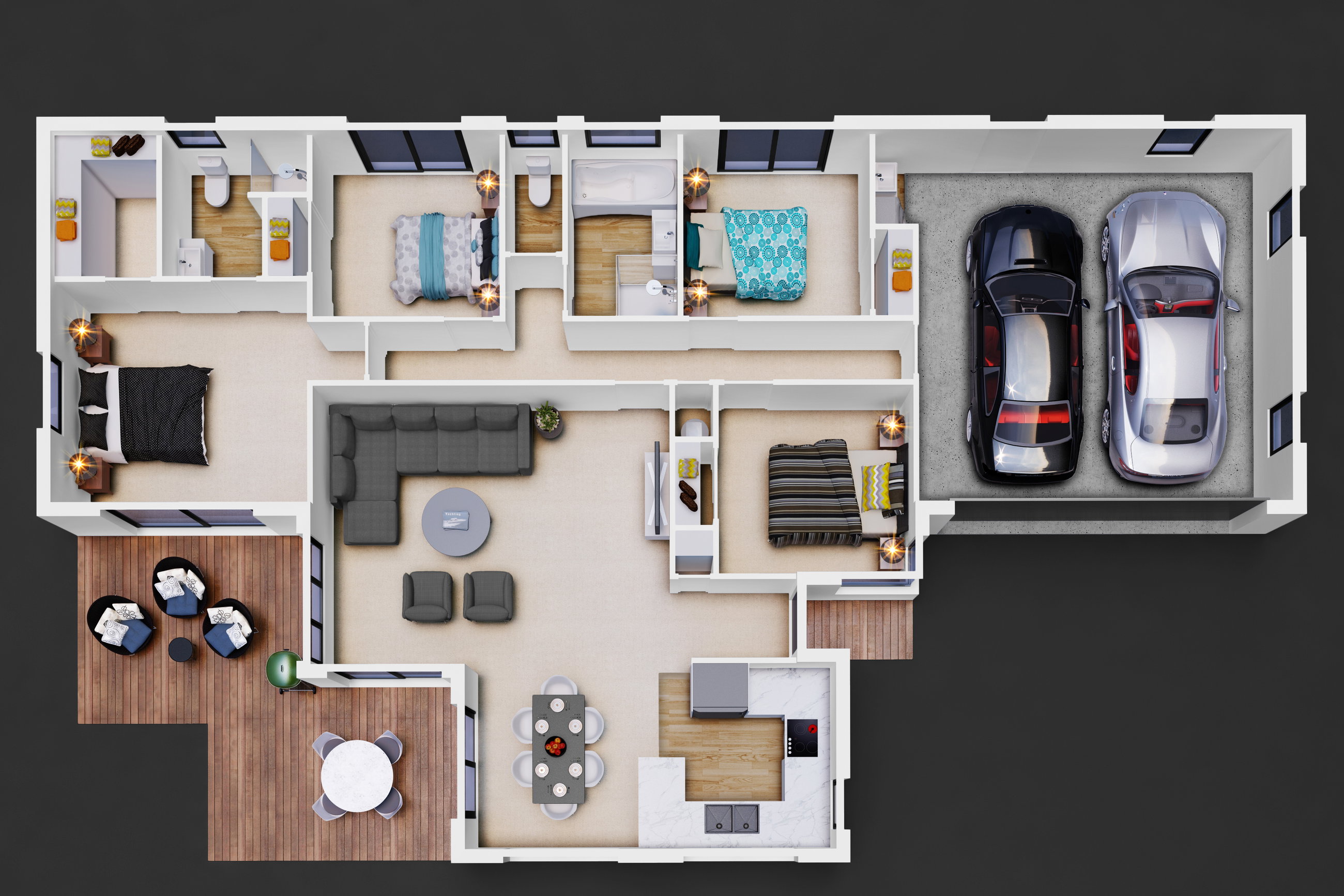NZ163 East Cape 3D Floor Plan