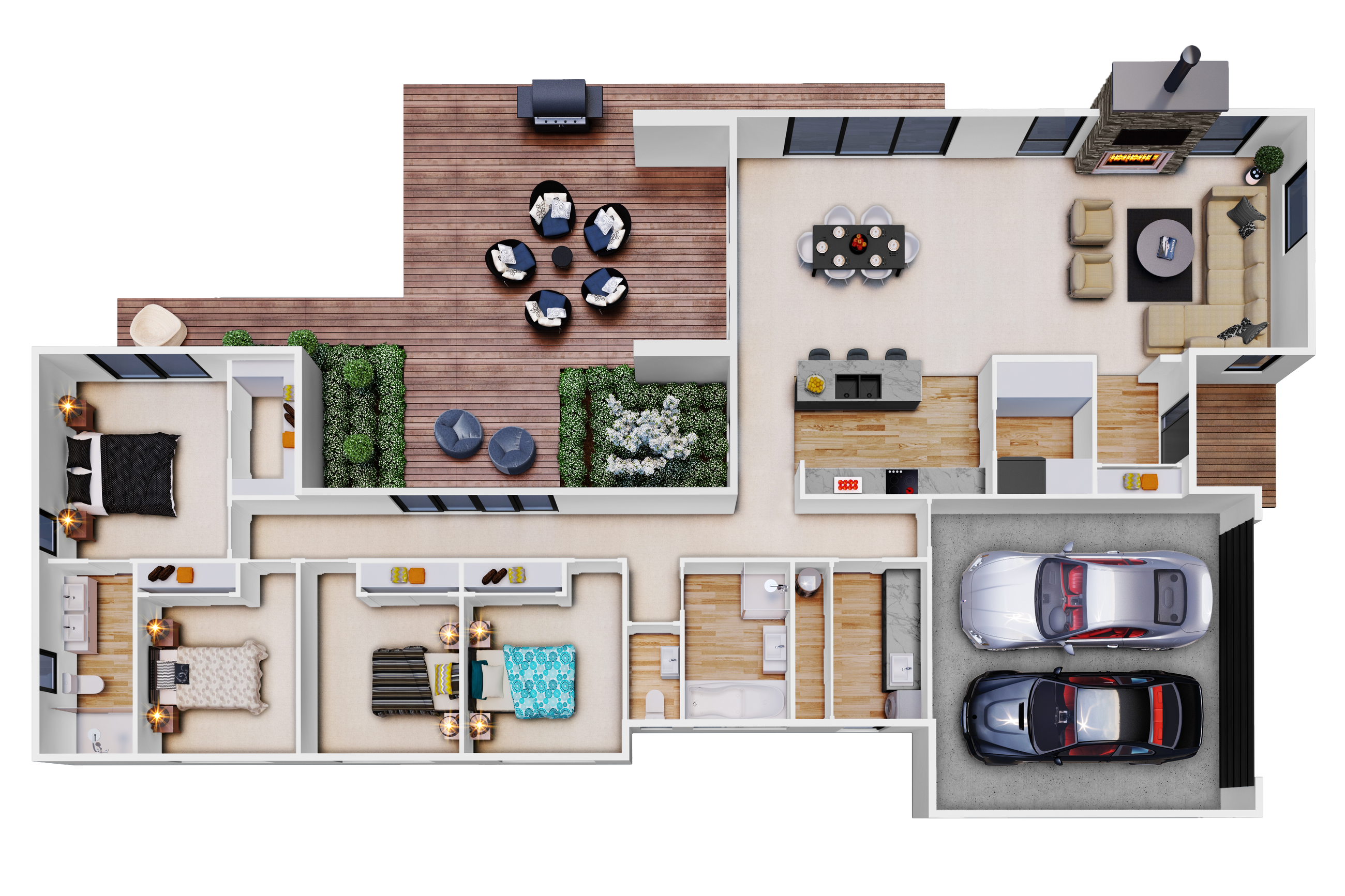NZ203 Mt Aspiring 3D Floor plan