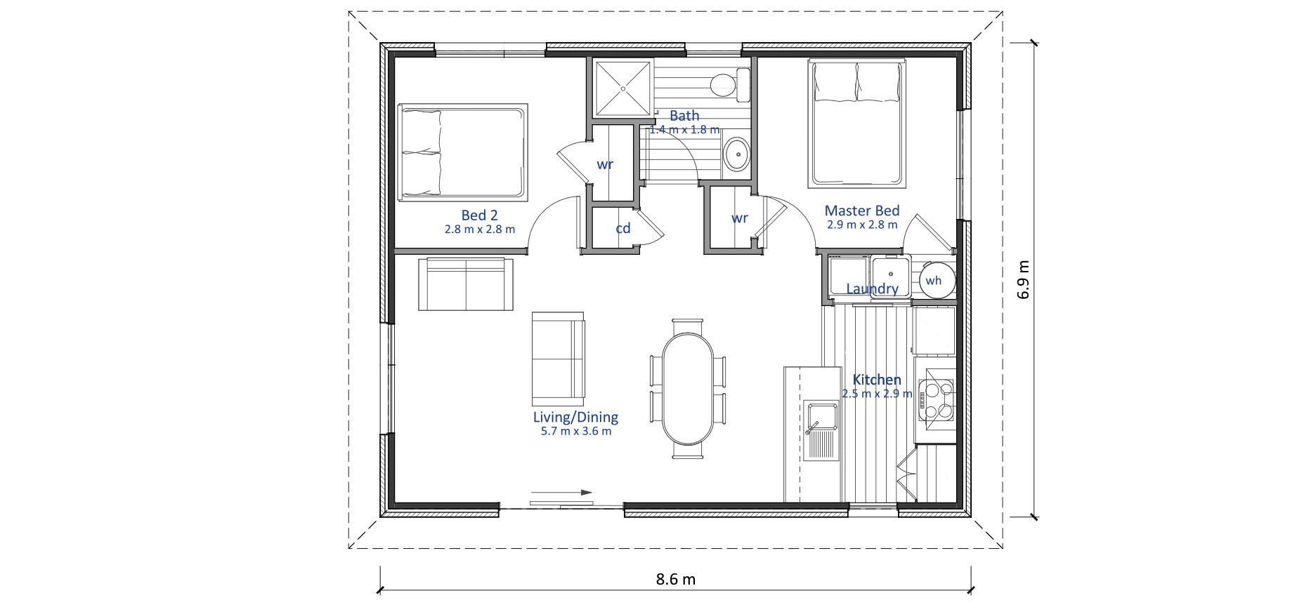 NZB 60 Wairoa Floor plan Reversed