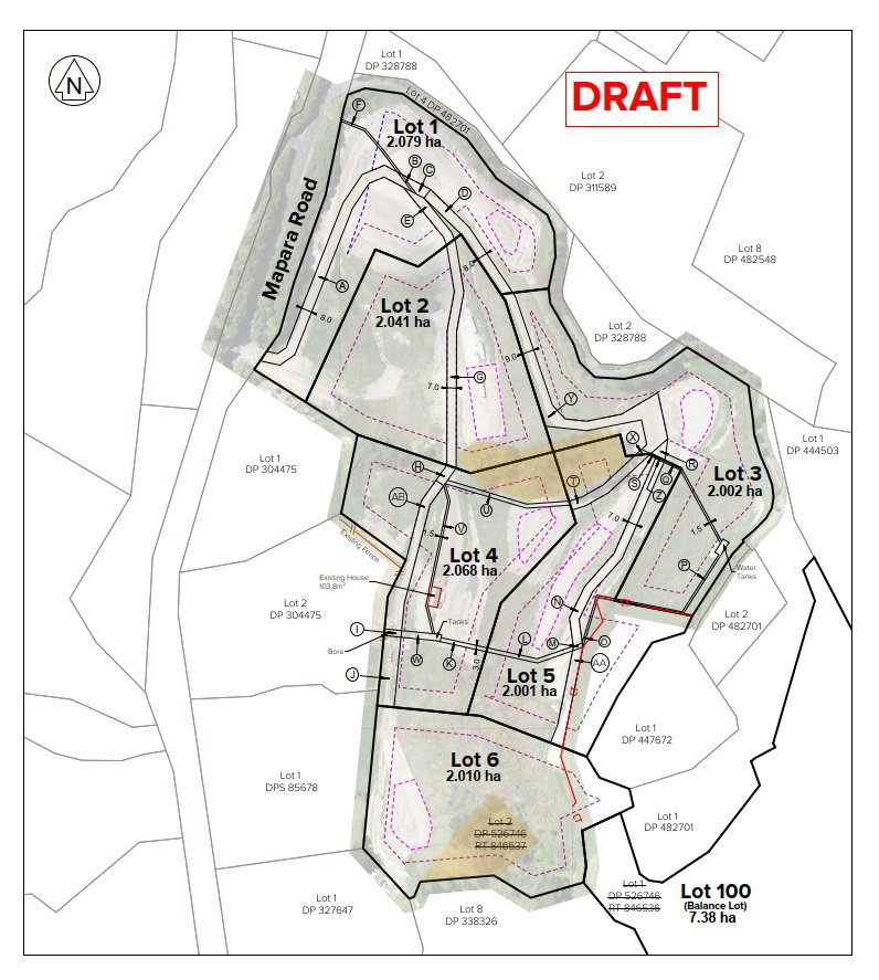 Site Plan with section sizes