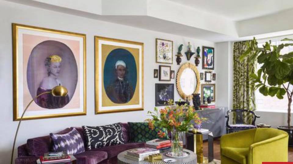 inside living room with pictures on the wall