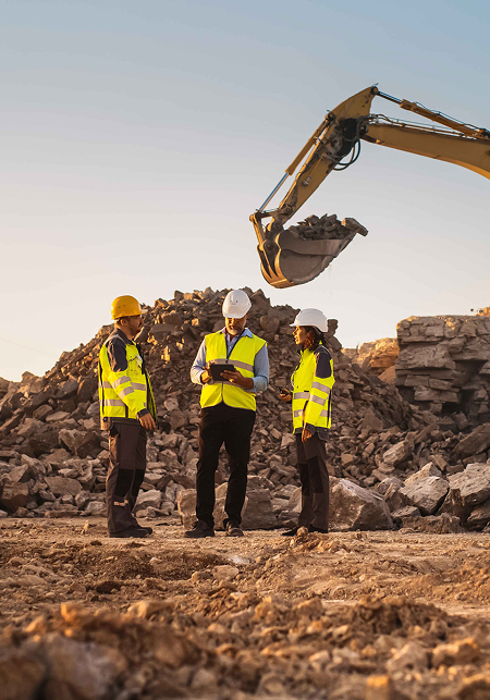 Image of workers and a crane